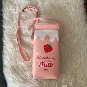 Milk Box CrossBody Purse Bag. Pink. Kawaii